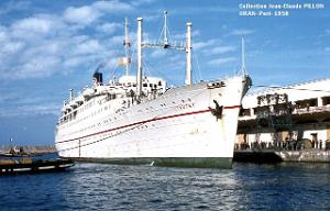 ORAN PORT  BATEAU LE LYAUTEY-1958